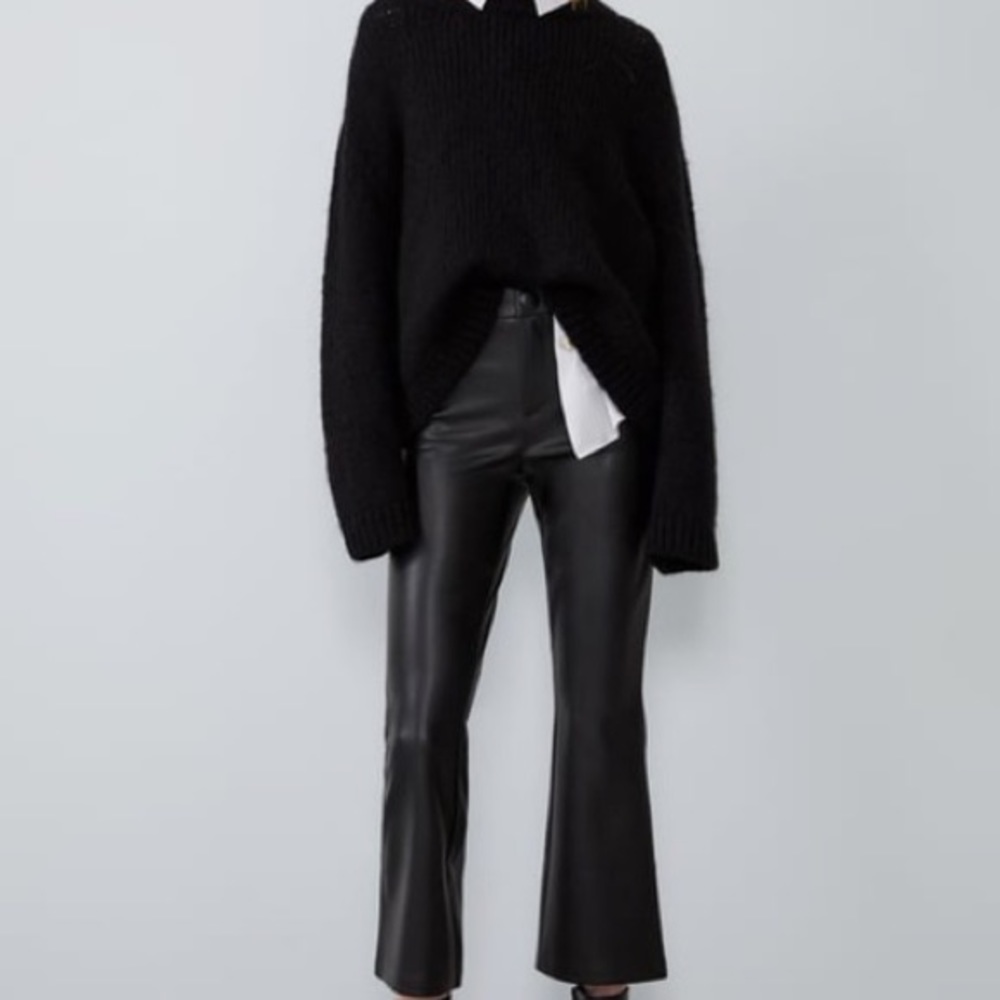Leather flare pant